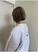 【白髪ぼかし◎】ボブカット×ベージュアンブレラカラー
