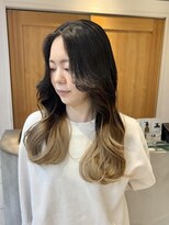 テトラ バイ ネオリーブ 横浜西口店(tetra by neolive)&nbsp;グラデーションカラー　ミルクティーベージュ　ロング横浜★
