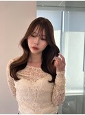 モカブラウン/くびれ巻き/韓国レイヤーカット
