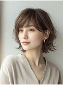 ボブレイヤー×白髪ぼかしカラー３０代４０代５０代６０代