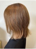 脱白髪染め×オレンジベージュ30代40代50代大人女性に人気