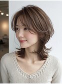  ミディアムレイヤー×白髪ぼかしカラー30代40代50代60代