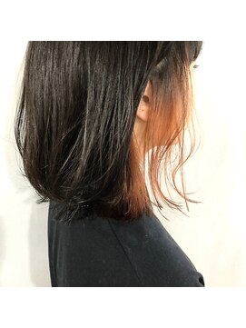 エヌ(N) N/92co. ボブ×インナーカラー【オレンジ】