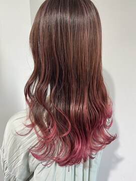 エル ヘアサロン なんば店(eL) eL☆HIROSHI ピンク グラデーション インナーカラー