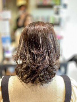 ステージ デコオリジン(stage deco origin) ミディアムレイヤースタイル/ブルーグレイ/脱白髪染め