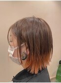 【Heil】 裾カラーオレンジ/ボブショート/切りっぱなしボブ/池袋