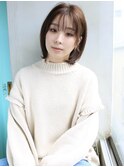 天神【BIRTH】内巻きワンカール×耳掛け前下がりボブ