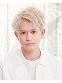 2way バングショート　ハイトーン　束感ウェーブヘア