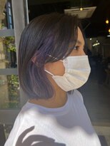 アトリエ エス atelier es HAIRDESIGN&nbsp;ボブ×グレープカラー/ハイトーン/透明感カラー/インナーカラー