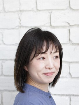 ヘアーアンドアイラッシュ ココアンジェ 福津店(CocoAnge) ダークアッシュ 肩ボブ