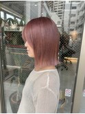 【ADORE 横浜】アッシュピンクベージュ×切りっぱなしボブ