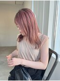 ハイトーンカラー ピンクベージュ ダブルカラー