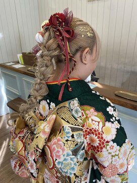 モリオフロムロンドン 大宮店(morio from London) 【大宮】成人式ポニー、編みおろしアレンジ