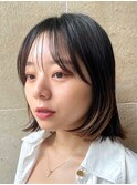 ★裾カラー/切りっぱなしボブ/流れる前髪/銀座/20代30代40代ボブ