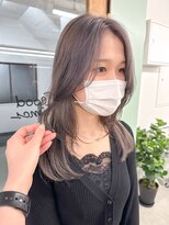 ヒビヲ(HIBIO) 顔まわりレイヤー ダブルカラー ベージュカラー ケアブリーチ