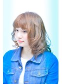 アンブレラカラー/ウェーブパーマ/こなれミディ/前髪/豊田