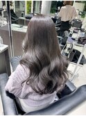 アッシュグレージュ　赤み消しカラー