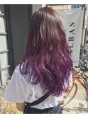 『ALBAS』グラデーション×ピンクヴァイオレット×艶ウェーブ