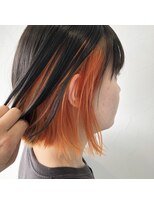 テクライズ 豊橋店(TECHRISE)&nbsp;ボブ×オレンジ×インナーカラー