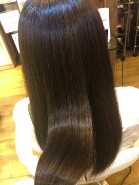 ジャストヘア ラポール 北久里浜店(just hair RAPPOR) 艶髪ストレート×透明感カラー　オージュアトリートメント