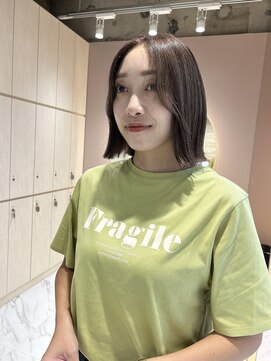 グロー 大宮(GLROW) 顔周り　まろベージュ　ブリーチあり　ボブ　haruhi 【大宮】