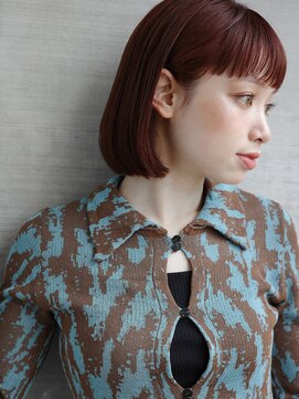 レクタ(RECTA) マチルダボブ前髪ピンクベージュインナーグレージュミニボブ4