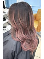 シャルティア(SHALLTIA)&nbsp;ピンクバレイヤージュ【山口美容院】【山口派手髪】