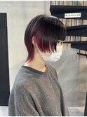 レッドセクションカラー×中性ウルフカット