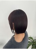 切りっぱなしボブ×ラベンダーカラー