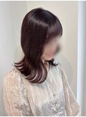 Instagram/annuy__o0 顔まわりカット/バーガンディ/韓国巻き