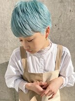 ピークアブー 原宿ハラカド(PEEK-A-BOO) 水色カラー/水色/ベリーショート/刈り上げショート/刈り上げ女子