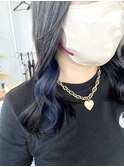 10代20代インナーカラーネイビーブルー