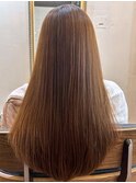ナチュラルブラウン ストレートヘア ロング ダメージレス