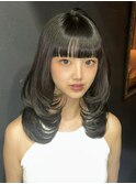 フルバング×レイヤーカットメルティカラー