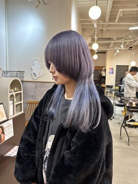 ラック 津田沼(LUCK) ラベンダーとウルフ/ケアブリーチダブルカラー