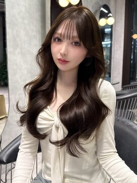 シティ(CITY) 韓国ヘア　ブラウン　レイヤーカット　顔まわりカット