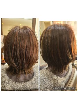 カット(レイヤーボブ)×カラー