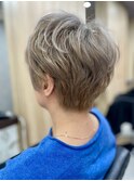 トップふんわりショート/グレイヘアー/白髪ぼかし