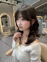 ロンドロゼ 池袋(Lond rose) ミニウルフレイヤーカット顔周り前髪韓国ミディアムロング/池袋