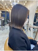 前髪なし切りっぱなしボブ.ダークグレージュ【久保田夢美】横浜