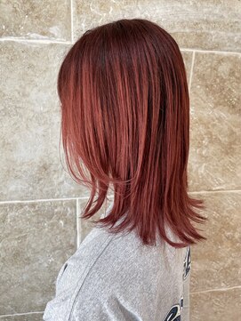 グリッター(GRITTERs) 顔周りレイヤー×ピンクオレンジ