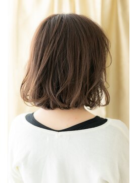 カバーヘア イヴ 戸頭店(COVER HAIR EVE) アッシュブラック大人ガーリーボブパーマZ戸頭20代30代40代