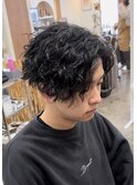 センターパート ツイスパ ミディアム スパイラルパーマ
