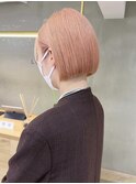 ミルクティーベージュぷつっとボブケアブリーチ 梅田