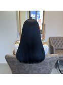艶髪ストレート×ロング×ブルーアッシュ×髪質改善【広島】