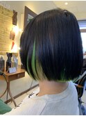 ショートボブ+インナーカラー