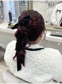 ポニーテールの編み下ろし