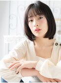 綾瀬/髪質改善/ウザバング×アッシュブラックのワンカールボブa