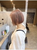ピンクベージュ/切りっぱなしボブ/by いくむ