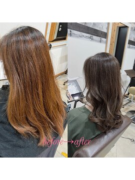 ディッシュ 五反田(dish) 五反田美容院☆上品な艶ツヤ透明感ロングヘア、ノーブリーチ